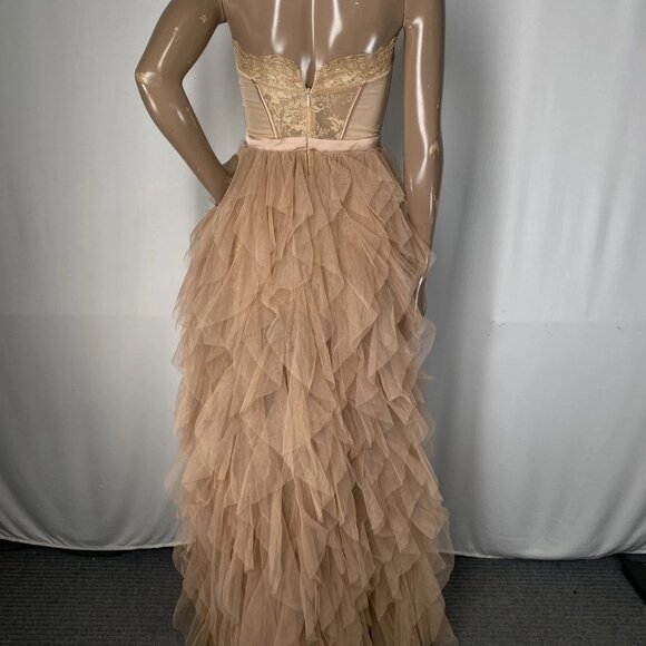 NEW FOR LOVE & LEMONS Women’s Bustier Maxi Dress Warm Taupe Brown Size XS Gown - Picture 9 of 9